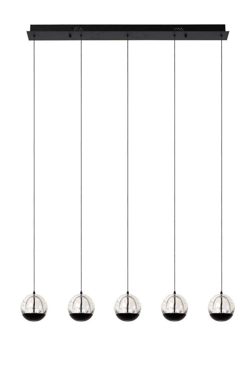 Lucide SENTUBAL - Závesné svietidlo - LED Dim. - 5x5,3W 2700K - Čierna